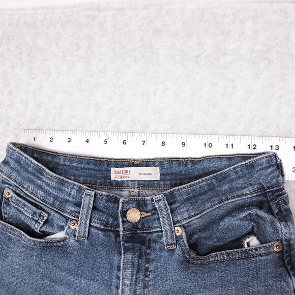 Levi Strauss Signature Boyfriend Jeans Wmns 8/W29 Distressed Slim - Picture 3 of 13